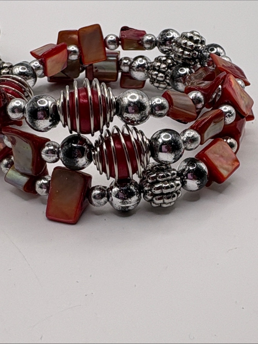Premier Designs Multi-Color Beaded Bracelet Set - Green, Teal & Red
